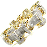 دستبند طلا زرد 18 عیار مردانه جواهر با نگین الماس تراش برلیان طرح لاکچری مدل: bdm1068