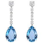 گوشواره جواهر با نگین توپاز و الماس تراش برلیان و مارکیز مدل: edf1307