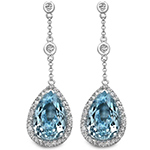 گوشواره طلای زنانه جواهر توپاز و الماس تراش برلیان مدل: edf1548 