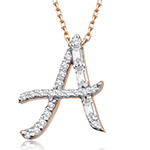 خرید و قیمت آویز و پلاک حرف طلا a انگلیسی جواهر نگین الماس تراش باگت و برلیان - سایت زر