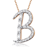 خرید و قیمت آویز و پلاک حرف طلا b انگلیسی جواهر نگین الماس تراش باگت و برلیان در سایت زر