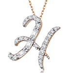 آویز و پلاک حرف طلا H انگلیسی جواهر نگین الماس تراش باگت و برلیان مدل: idn1128