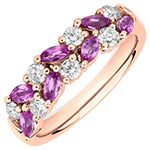 مدل انگشتر آمیتیست طلا زنانه ظریف جدید الماس تراش برلیان طرح رینگ مدل: rgf1887