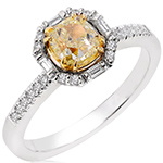 انگشتر سیترین زنانه طلا سفید جدید خاص و ظریف نگین جواهر الماس تراش برلیان و باگت مدل: rgf1891