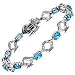 دستبند طلا زنانه جدید جواهر نگین توپاز و برلیان مدل: bdf1290