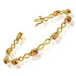 دستبند طلا زنانه جواهر سیترین و برلیان و طلا زرد مدل: bdf1291