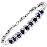  دستبند طلا زنانه 18 عیار و جواهر یاقوت کبود و برلیان مدل: bdf1301 