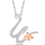 پلاک طلا حرف [W] 18 عیار زنانه و دخترانه طرح پروانه با نگین برلیان - حروف انگلیسی مدل: idn1146