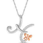 پلاک طلا حرف [H] 18 عیار زنانه و دخترانه طرح پروانه با نگین برلیان - حروف انگلیسی مدل: idn1161