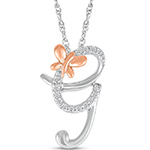 پلاک طلا حرف [G] 18 عیار زنانه و دخترانه طرح پروانه با نگین برلیان - حروف انگلیسی مدل: idn1162