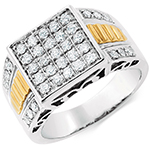 انگشتر رولکس طلا مردانه زرد و سفید 18 عیار نگین الماس تراش برلیان طرح پایه رولکسی مدل: rgm17197