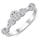 حلقه فلاور 5 تایی نامزدی جدید طلا سفید جواهر زنانه با نگین الماس تراش برلیان مدل: eng2295