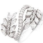 انگشتر و حلقه مارکیز و برلیان جواهر زنانه با طلا سفید 18 عیار طرح خاص تابیده مدل: RDF1166 