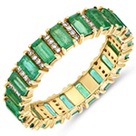 رینگ انگشتر نگین دار طلا زنانه جدید و جواهر برلیان و زمرد مدل: rgf19003 