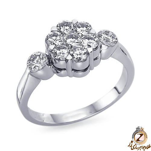 حلقه فلاور (flower) جواهر با نگین الماس تراش برلیان مدل : eng2075