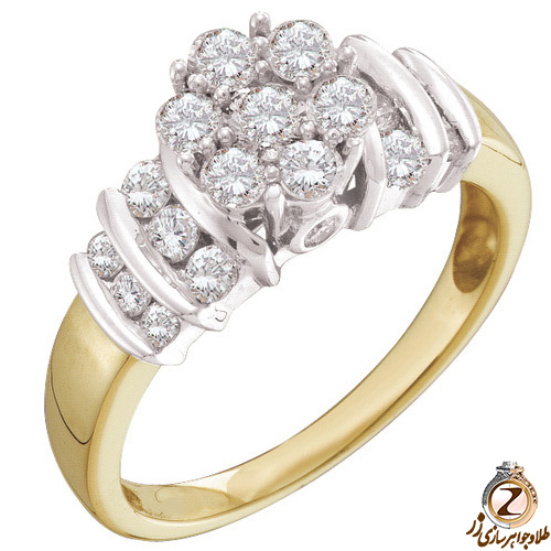 حلقه فلاور (flower) جواهر با نگین الماس تراش برلیان مدل : eng2085