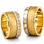 ست حلقه ازدواج طلای زرد مات و براق با نگین برلیان مدل: srd1171