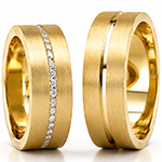 ست حلقه ازدواج طلای زرد با نگین برلیان مدل: srd1172