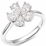 حلقه فلاور (flower) جواهر با نگین الماس تراش اشک مدل : eng2131