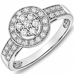 حلقه فلاور (flower) جواهر با نگین الماس تراش برلیان مدل : eng2203