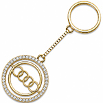 جاسوئیچی طلا و جواهر با نگین برلیان طرح آئودی (Audi): مدل kgd1029