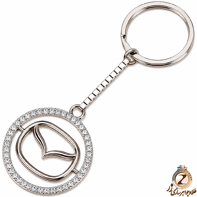 جاسوئیچی طلا و جواهر با نگین برلیان طرح مزدا (Mazda): مدل kgd1030