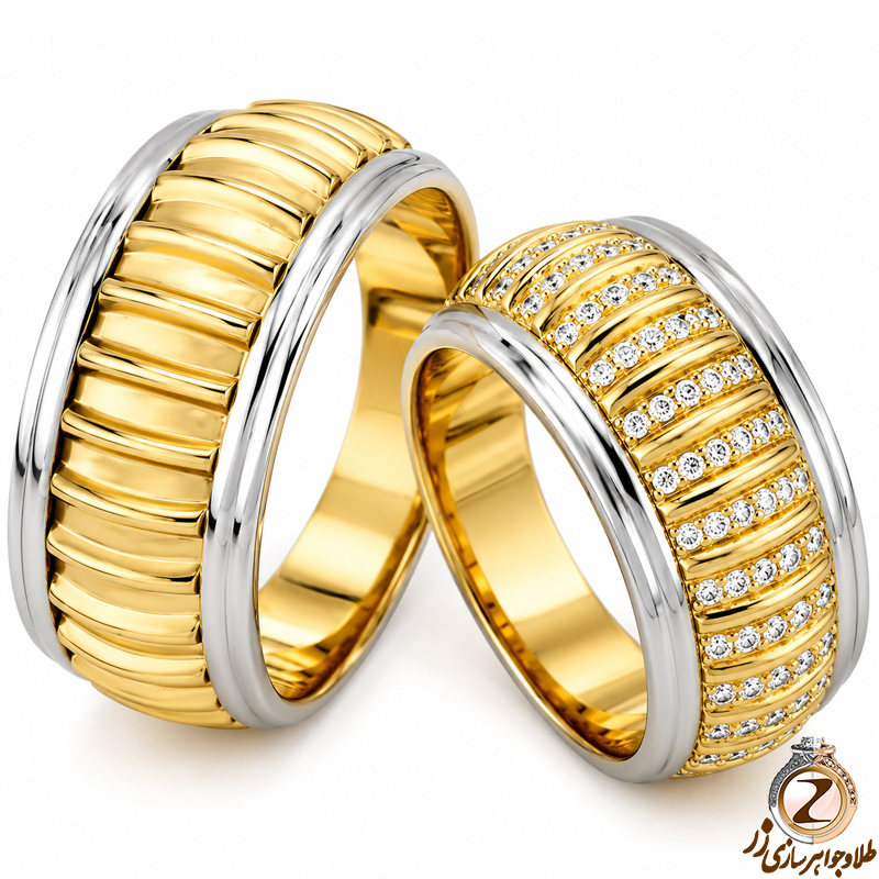 حلقه ازدواج طلای دو رنگ