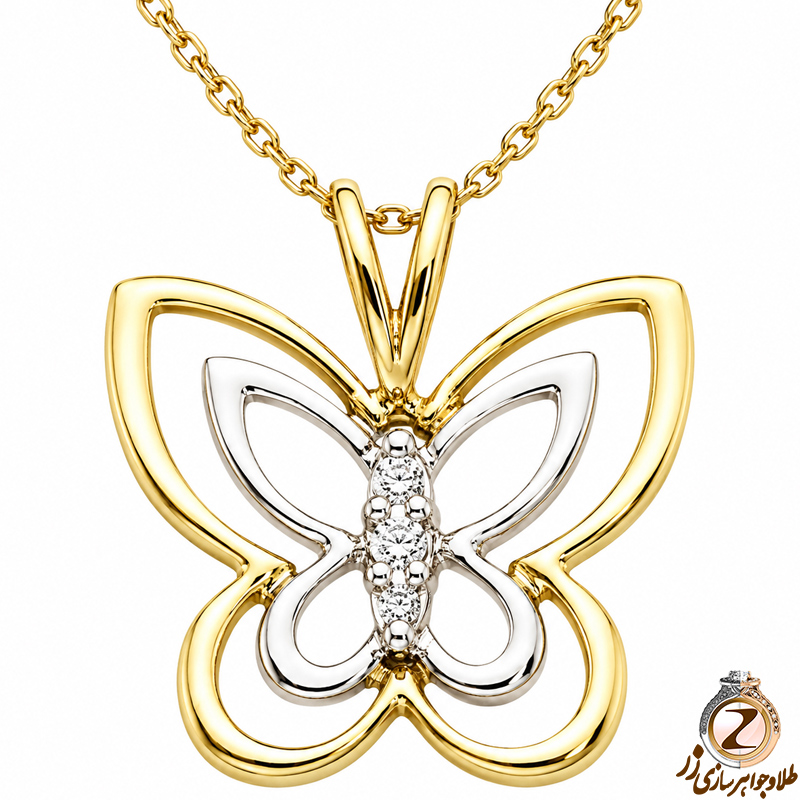آویز بچه گانه طلا طرح پروانه شاد 