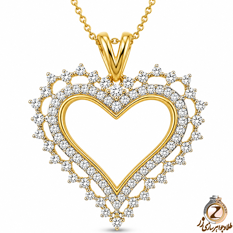 آویز طرح قلب طلا 