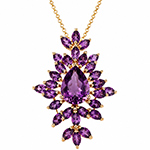 آویز و پلاک آمیتیست طلا زرد 18 عیار تمام جواهر و زیبا و خاص مدل: npdf1169