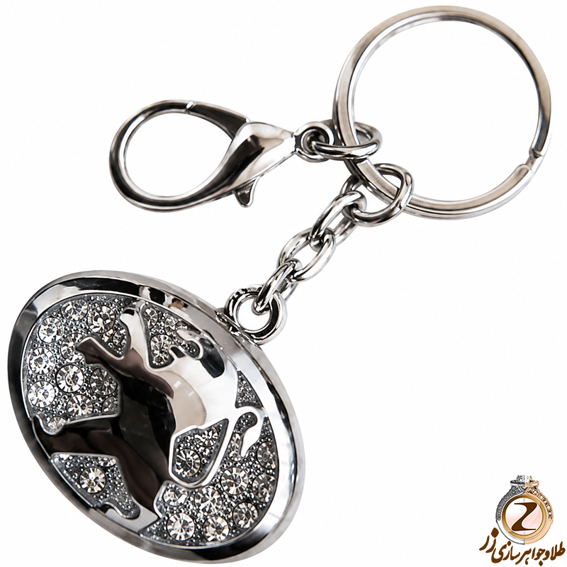 جاسوئیچی طلا و جواهر با نگین الماس تراش برلیان طرح پژو (Peugeot): مدل kgd1004