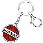 جاسوئیچی طلا و جواهر با نگین یاقوت قرمز طرح نیسان (Nissan): مدل kgd1005