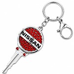 جاسوئیچی طلا و جواهر با نگین یاقوت قرمز طرح نیسان (Nissan): مدل kgd1013 