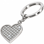 جاکلیدی طلا و جواهر با نگین الماس تراش برلیان طرح قلب (Heart): مدل kgd1019