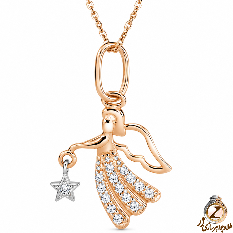 آویز طلا طرح فرشته کوچک 