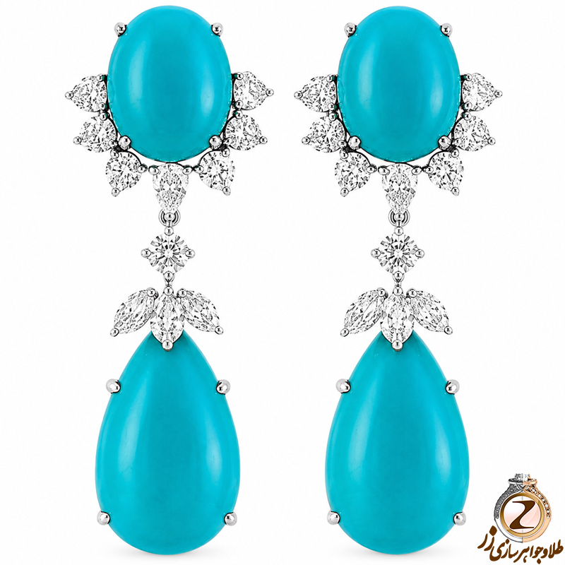 گوشواره فیروزه,مدل گوشواره فیروزه