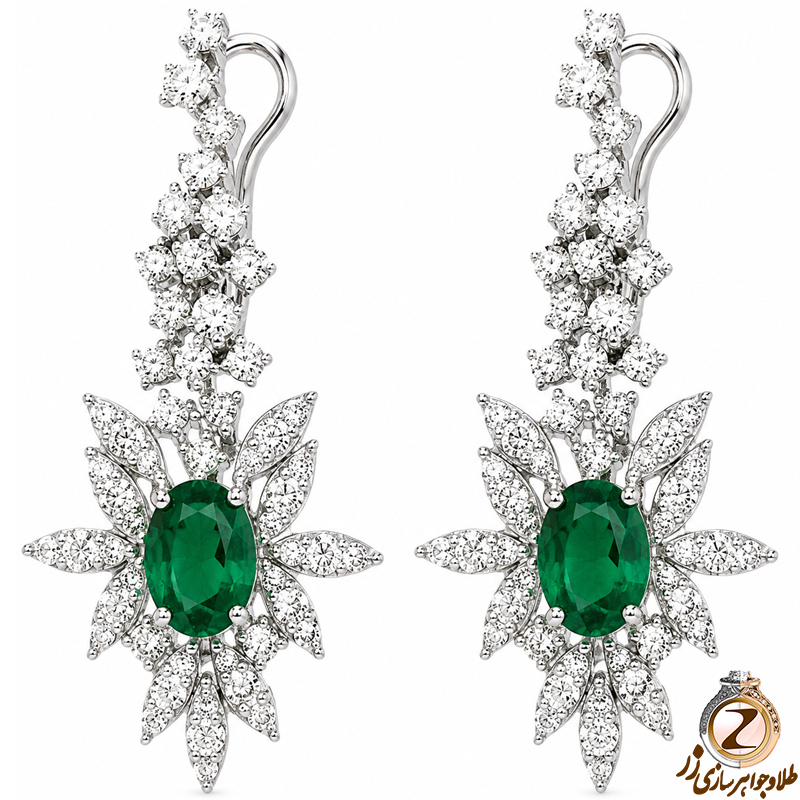 گوشواره زمرد,گوشواره طلا