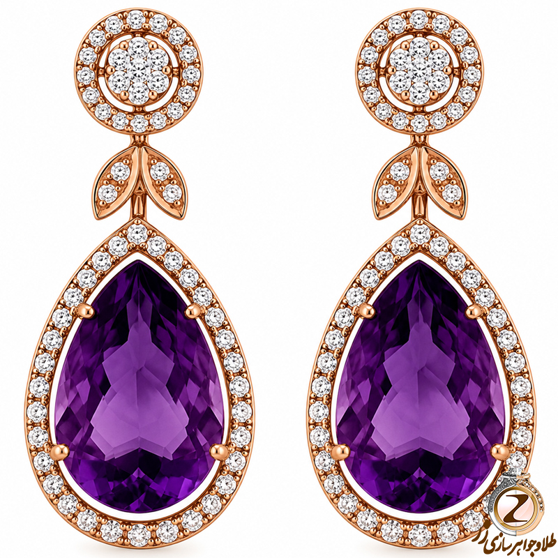 گوشواره طلای زنانه,گوشواره زنانه,گوشواره آمتیس