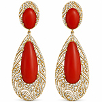 گوشواره عقیق زنانه و طلا با جواهر نگین برلیان طرح کلاسیک مدل : edf1601