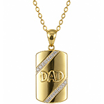 پلاک طلای زرد مردانه با نگین الماس تراش برلیان طرح DAD: مدل npdm1024